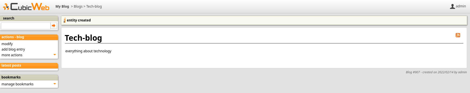 the blog primary view